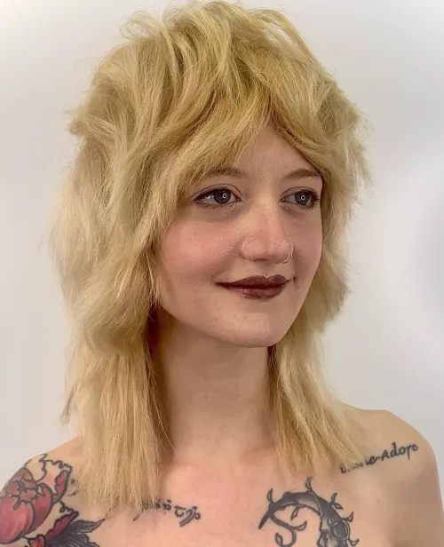 Choppy Blonde Wolf Cut
