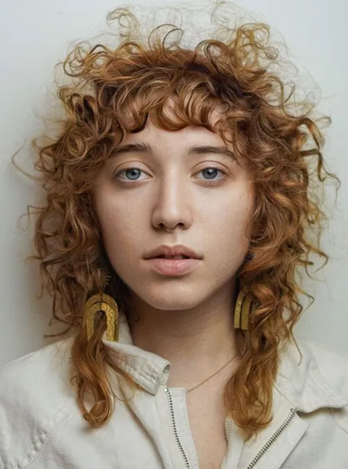 Curly wolf cut