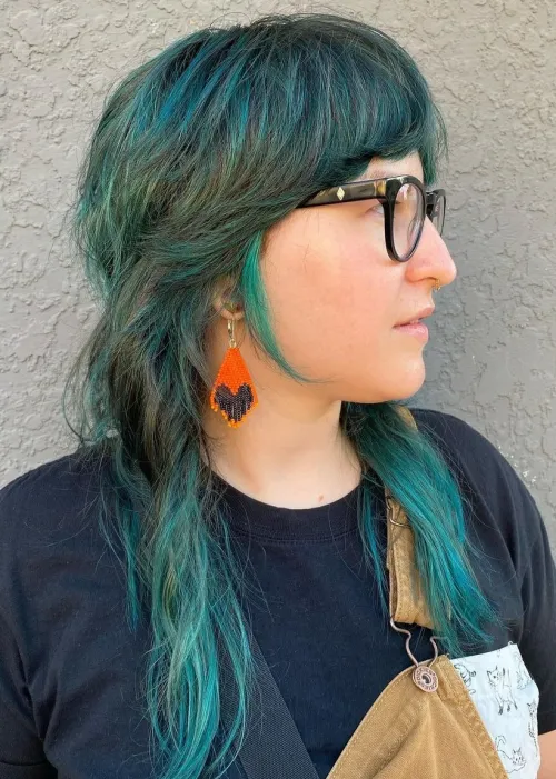 Deep Teal Shullet Haircut