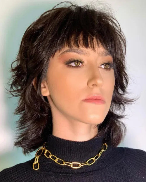 Striking Modern Mullet for Brown Hair