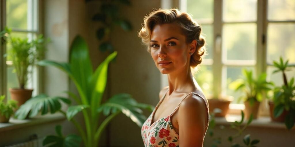 Modern pin curls blending vintage glamour and eco-friendly styling