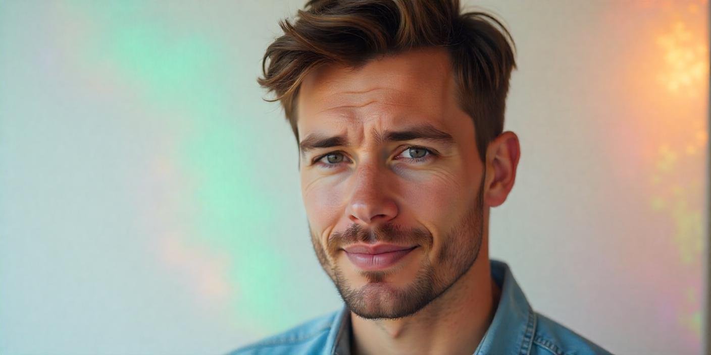 A man with a modern short layered haircut styled casually with textured volume, perfect for all hair types.