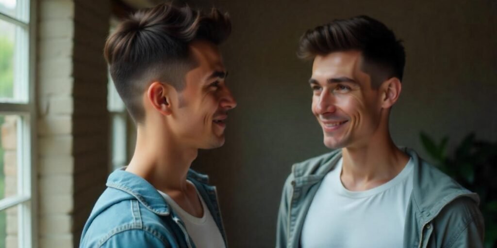 "Comparison of Ivy League vs. Crew Cut hairstyles for boys with natural styling."