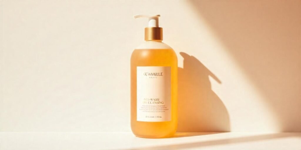 "Camille Rose Caramel Co-Wash Cleansing Conditioner bottle isolated on white background. Natural hair cleansing product for curly textures."