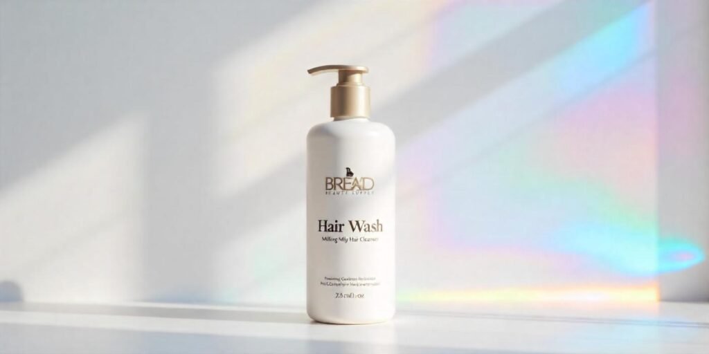 Bread Beauty Supply Hair-Wash Gentle Milky Hair Cleanser bottle in a professional product shot for ecommerce