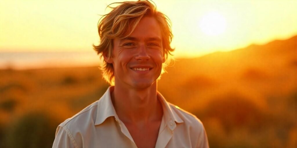 “Classic shaggy haircut for men with voluminous layers and relaxed, natural style”