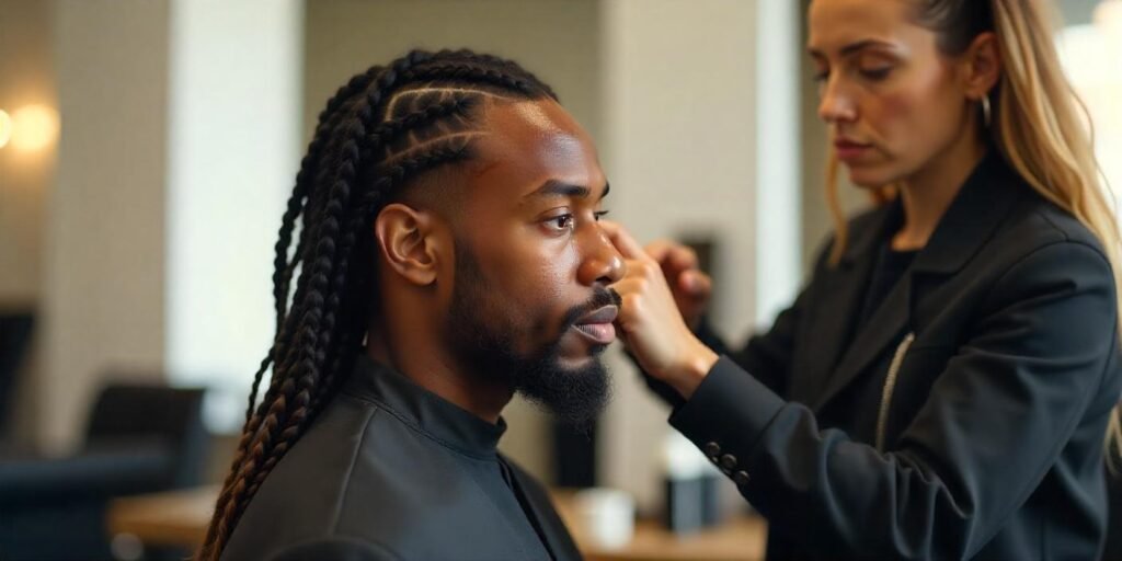 A black line-up haircut is a sharp, clean, and sophisticated hairstyle that enhances facial features.