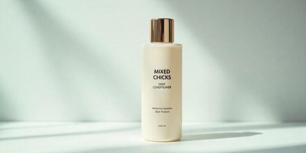 "Mixed Chicks Deep Conditioner in 8 oz bottle, perfect for healthy, hydrated hair care."