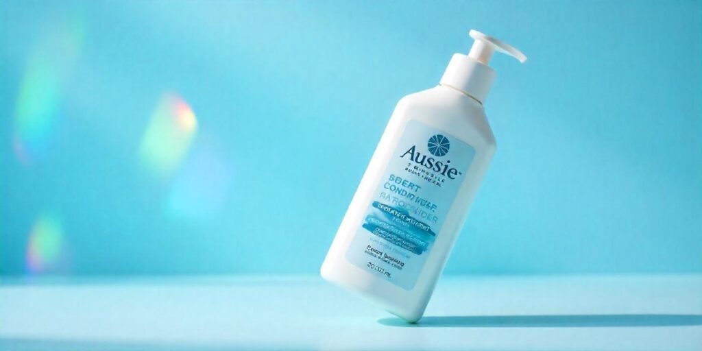"Realistic image of Aussie 3 Minute Miracle Moist Deep Conditioner bottle for healthy, soft hair nourishment."