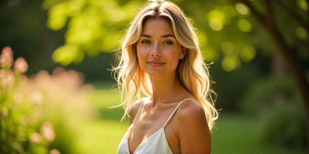 Realistic cool shadow root blonde hair with subtle balayage and soft babylights,