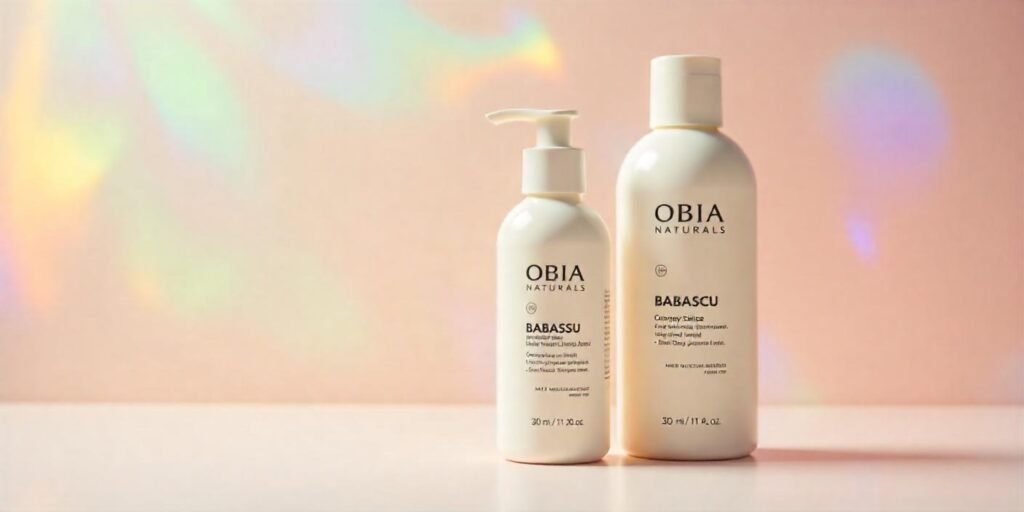 Obia Naturals Babassu Deep Conditioner in original packaging for healthy, shiny hair.