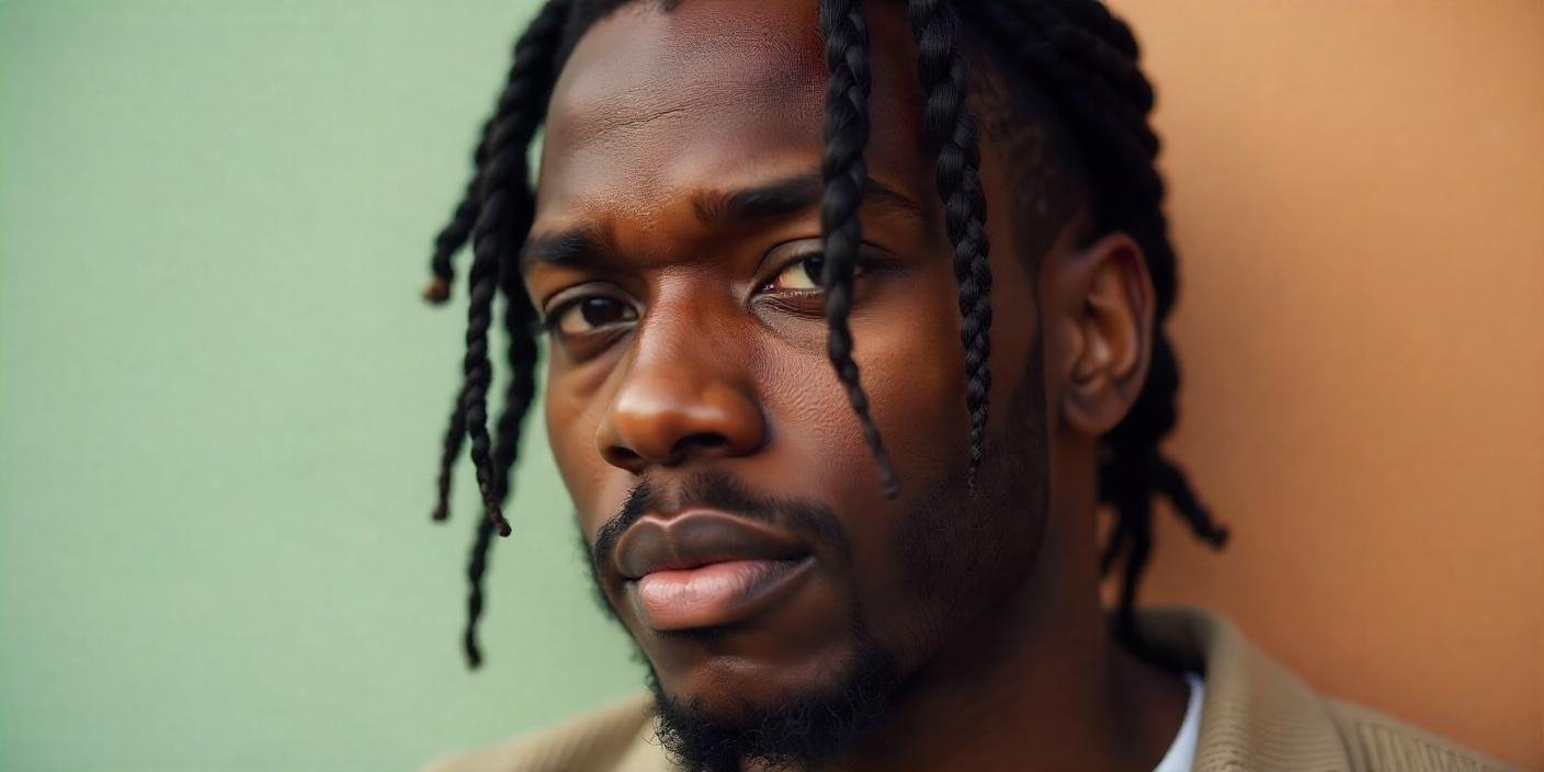 A young boy sporting neatly braided box braids, showcasing the versatile, cultural hairstyle with a modern twist.