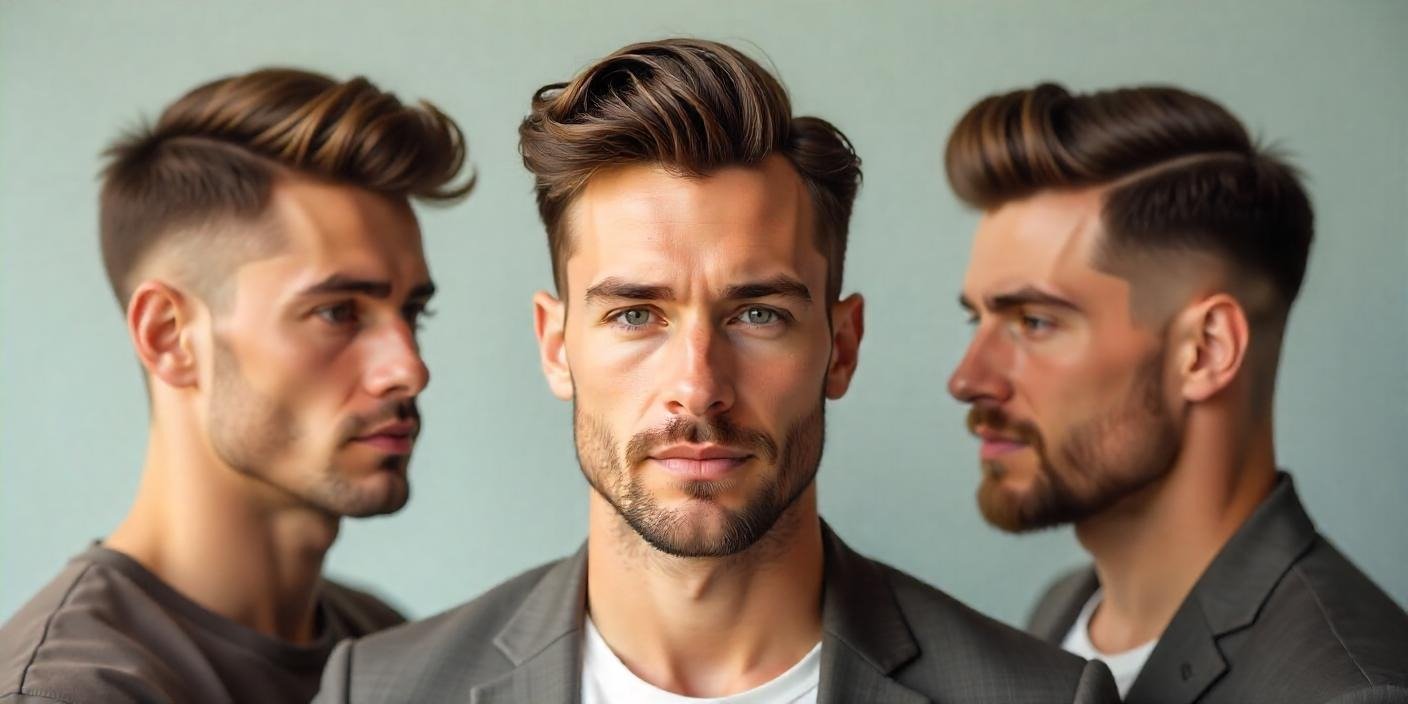 Hairstyles for men with heart-shaped faces, focusing on cuts that balance forehead and chin.